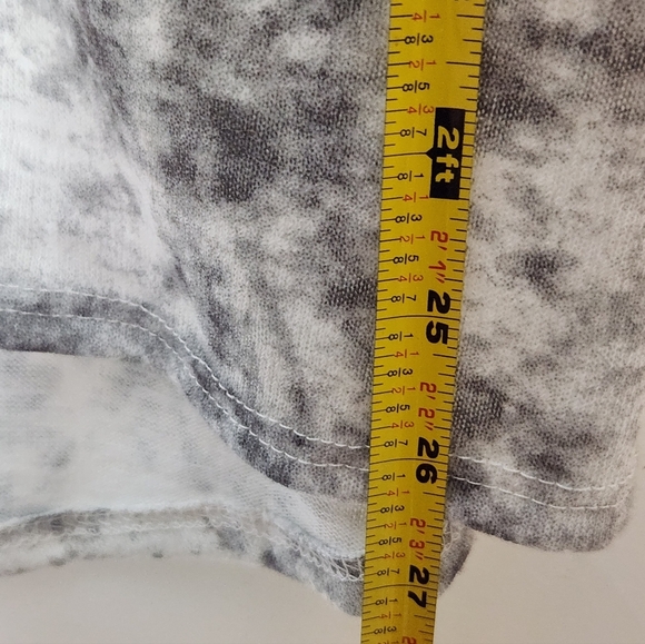 Gray Women's Marble Gray Short Sleeve Top Fab'rik Xs Tie Dye Flowy Distressed - Picture 10 of 10